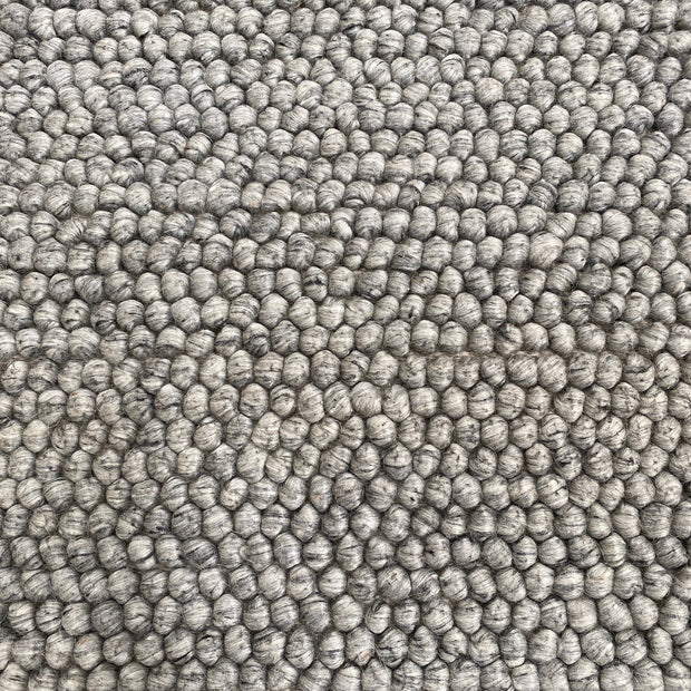 100% Wool Chunky Loop Pile Grey Colour Rug
