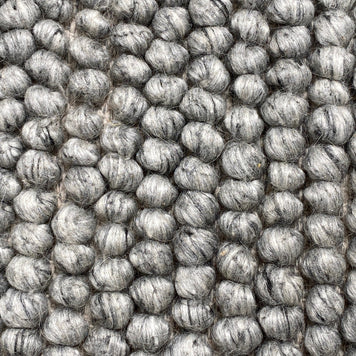 100% Wool Chunky Loop Pile Grey Colour Rug