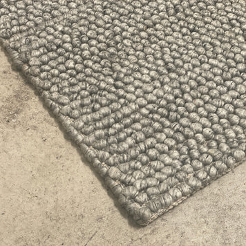 100% Wool Chunky Loop Pile Grey Colour Rug