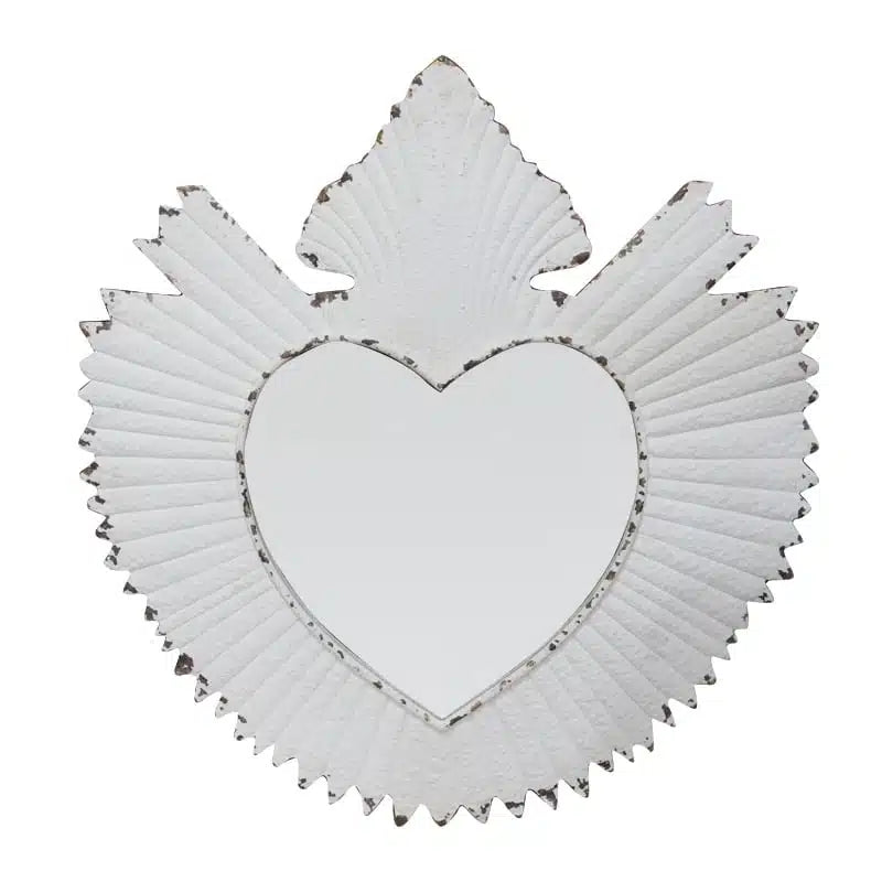 Metal Heart Mirror White.
