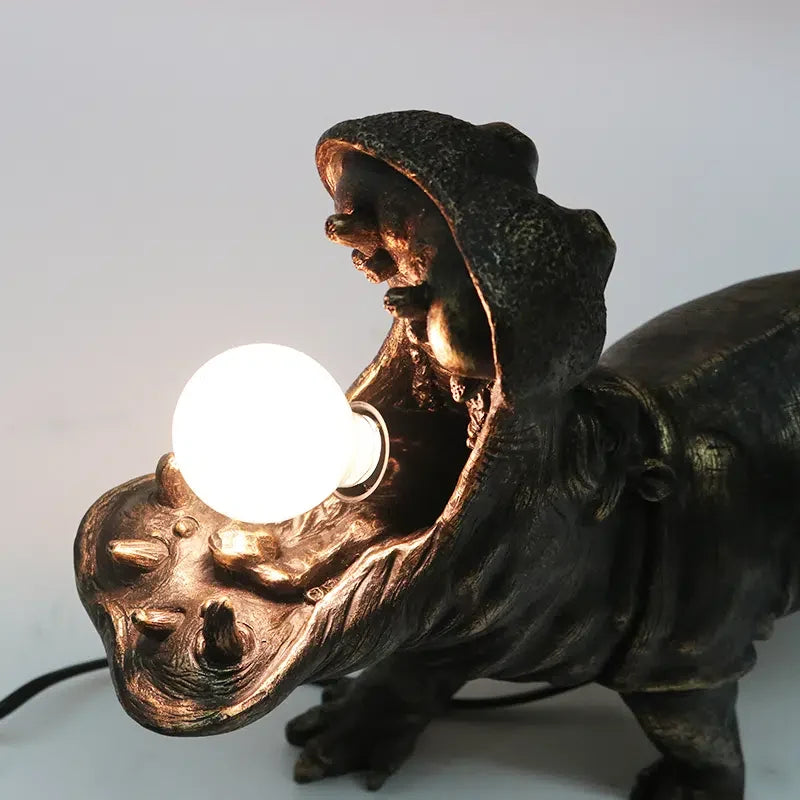 Hippo Table Lamp Black + Bronze