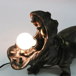 Hippo Table Lamp Black + Bronze