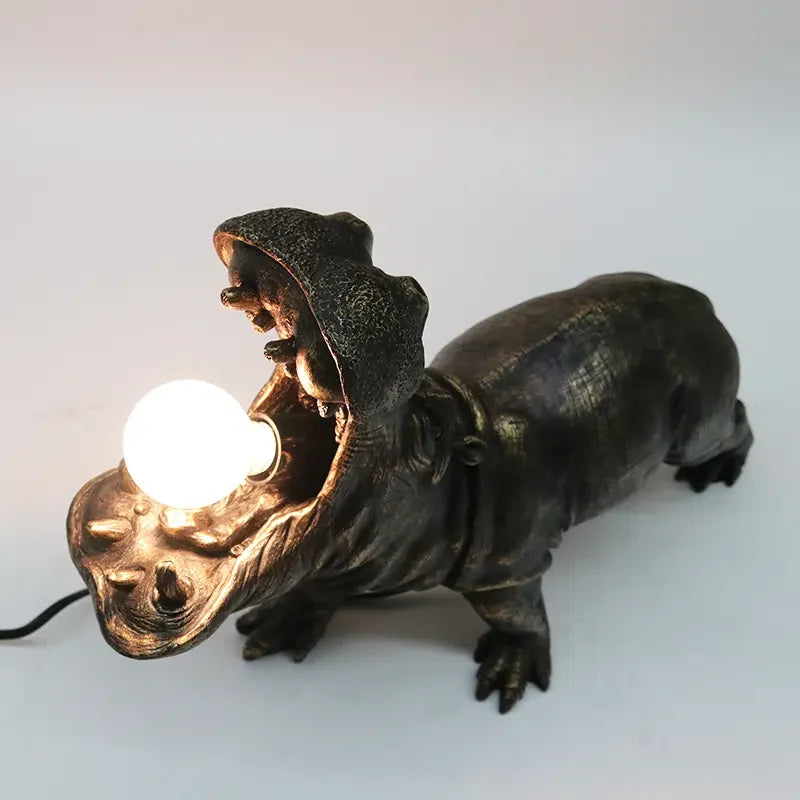 Hippo Table Lamp Black + Bronze