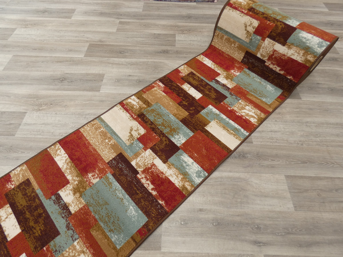 Multi Colour Non Slip Rubber Back Runner 80cm Wide x Cut To Order