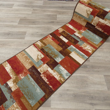 Multi Colour Non Slip Rubber Back Runner 80cm Wide x Cut To Order