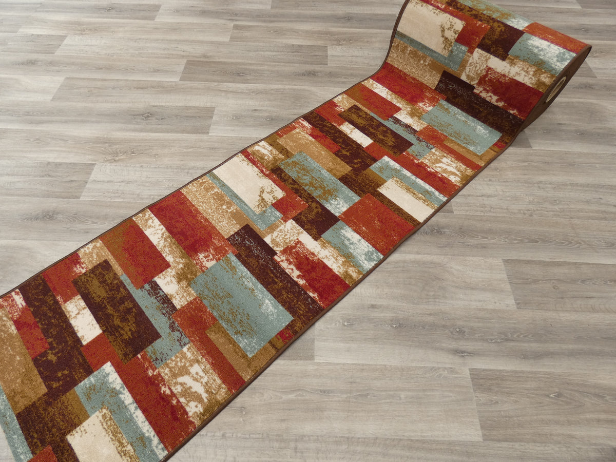 Multi Colour Non Slip Rubber Back Runner 80cm Wide x Cut To Order