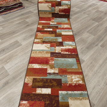 Multi Colour Non Slip Rubber Back Runner 80cm Wide x Cut To Order
