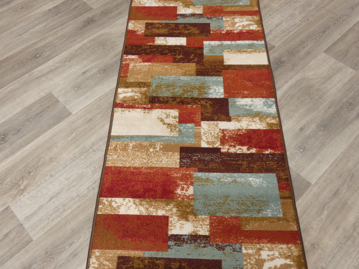 Multi Colour Non Slip Rubber Back Runner 80cm Wide x Cut To Order