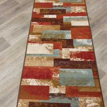 Multi Colour Non Slip Rubber Back Runner 80cm Wide x Cut To Order