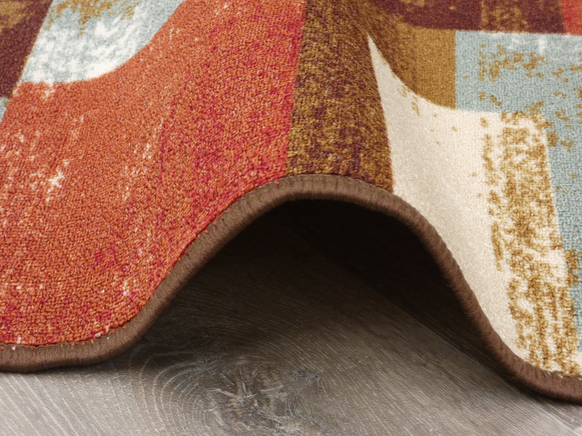 Multi Colour Non Slip Rubber Back Runner 80cm Wide x Cut To Order