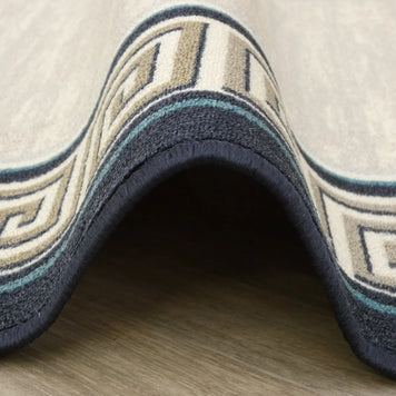 Greek Key Design Non Slip Rubber Back Runner 80cm Wide x Cut To Order