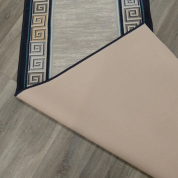 Greek Key Design Non Slip Rubber Back Runner 80cm Wide x Cut To Order