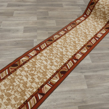 Border Design Non Slip Rubber Back Runner 80cm Wide x Cut To Order