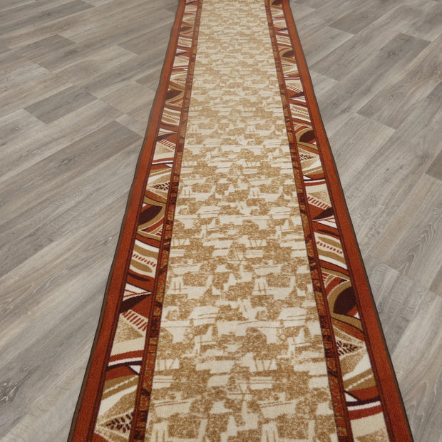 Border Design Non Slip Rubber Back Runner 80cm Wide x Cut To Order