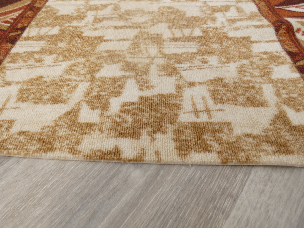 Border Design Non Slip Rubber Back Runner 80cm Wide x Cut To Order