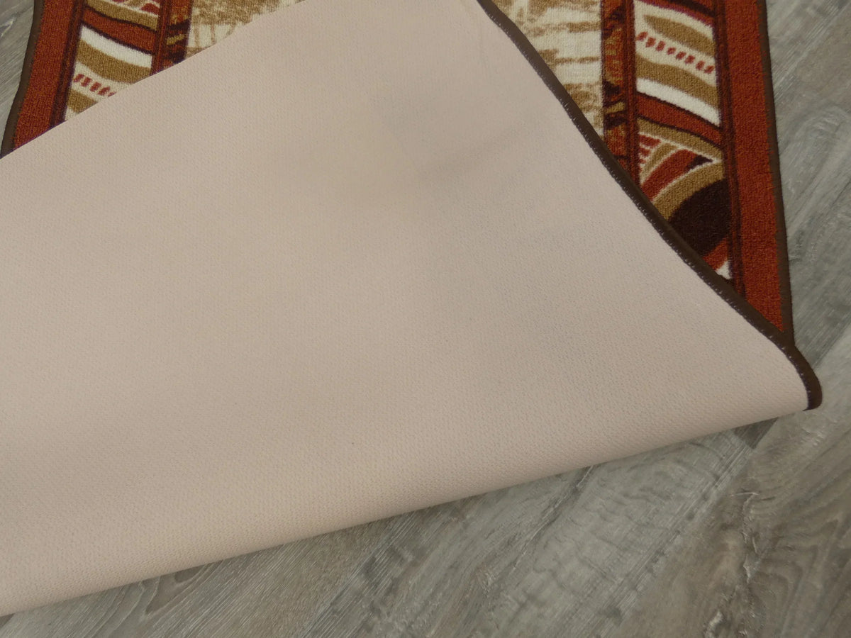 Border Design Non Slip Rubber Back Runner 80cm Wide x Cut To Order