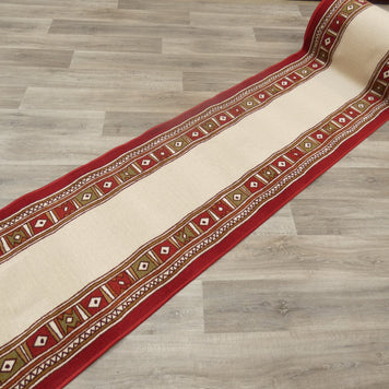 Border Design Non Slip Rubber Back Runner 80cm Wide x Cut To Order