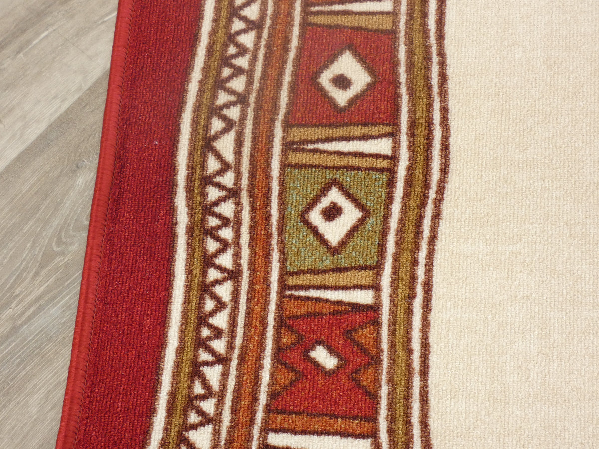 Border Design Non Slip Rubber Back Runner 80cm Wide x Cut To Order