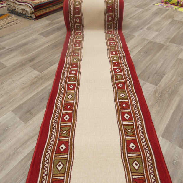 Border Design Non Slip Rubber Back Runner 80cm Wide x Cut To Order