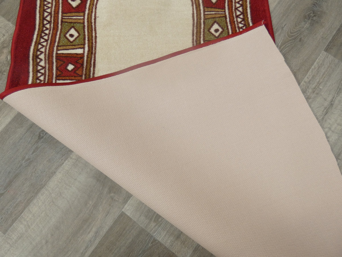 Border Design Non Slip Rubber Back Runner 80cm Wide x Cut To Order