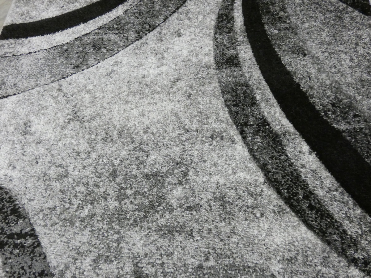 Aroha Abstract Modern Grey Colour Turkish Hallway Runner 80cm Wide x Cut To Order
