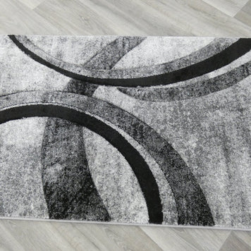 Aroha Abstract Modern Grey Colour Turkish Hallway Runner 80cm Wide x Cut To Order