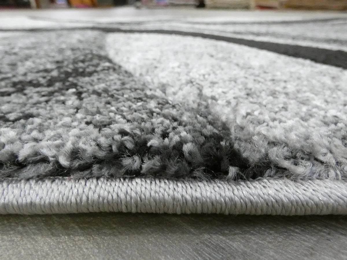 Aroha Abstract Modern Grey Colour Turkish Hallway Runner 80cm Wide x Cut To Order