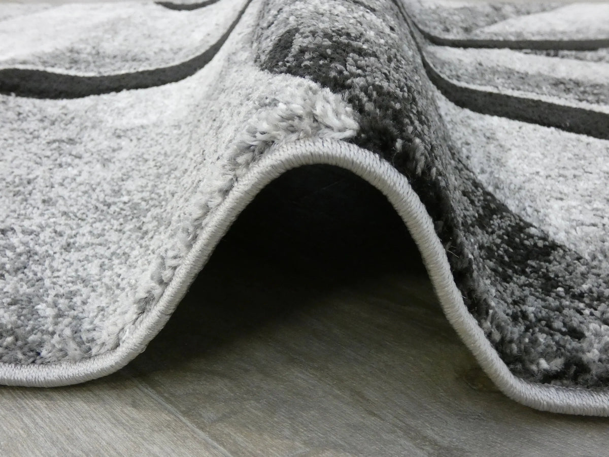 Aroha Abstract Modern Grey Colour Turkish Hallway Runner 80cm Wide x Cut To Order