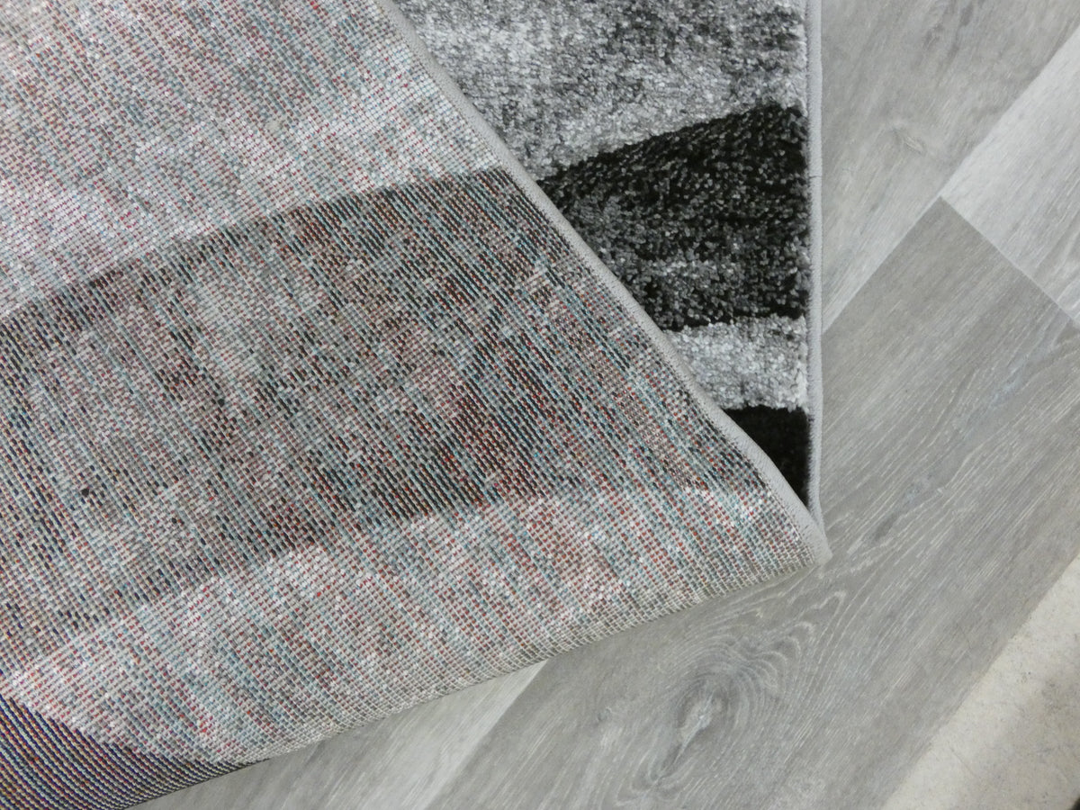 Aroha Abstract Modern Grey Colour Turkish Hallway Runner 80cm Wide x Cut To Order