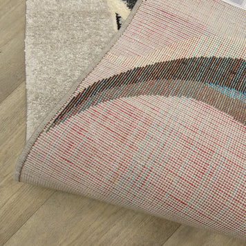 Aroha Abstract Modern Light Grey/Turquoise Turkish Hallway Runner