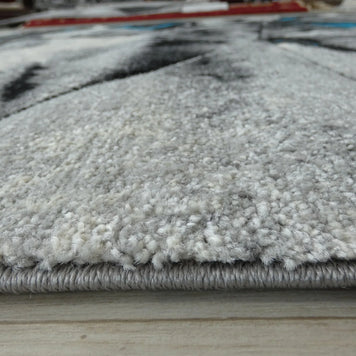 Abstract Modern Design Turkish Aroha Rug in Turquoise & Grey