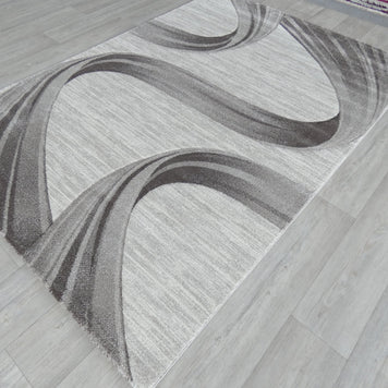 Swirl Abstract Style Aroha Rug in Beige