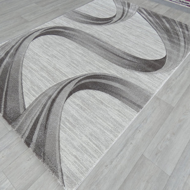 Swirl Abstract Style Aroha Rug in Beige