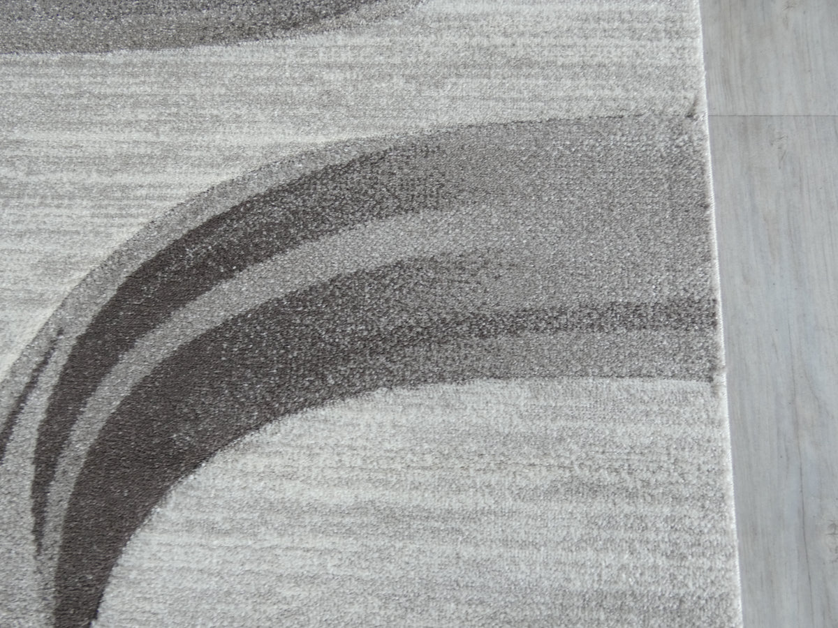 Swirl Abstract Style Aroha Rug in Beige