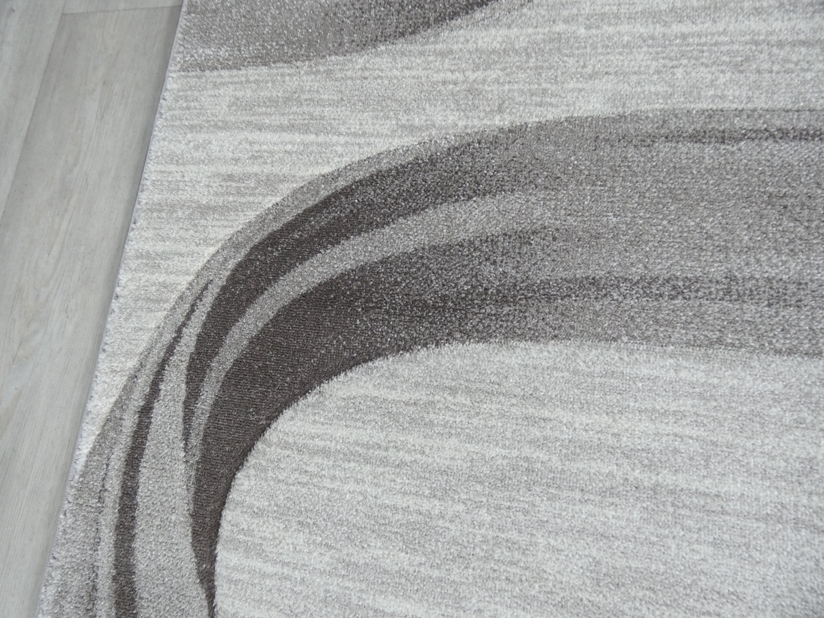 Swirl Abstract Style Aroha Rug in Beige