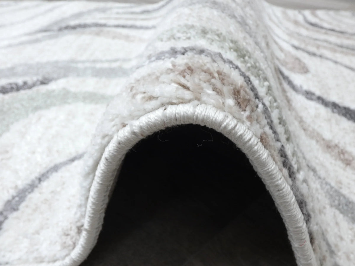 Swirl Abstract Style Neutral Colour Hallway Runner 80cm Wide x Cut To Order