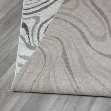 Swirl Abstract Style Neutral Colour Hallway Runner 80cm Wide x Cut To Order