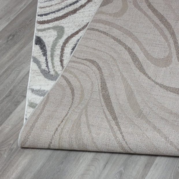 Swirl Abstract Style Neutral Colour Hallway Runner 80cm Wide x Cut To Order
