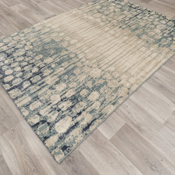Modern Design Teal Blue & Beige Rug