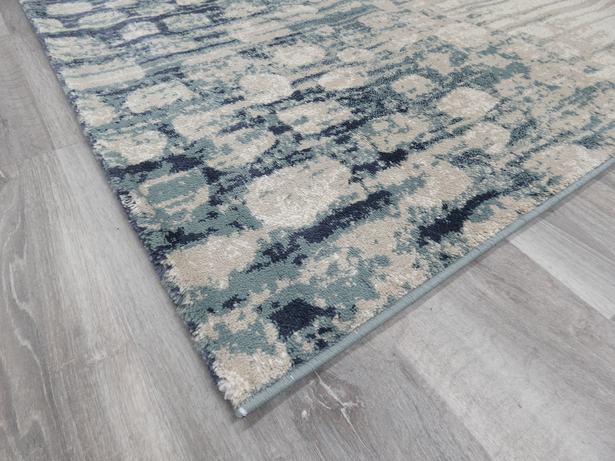 Modern Design Teal Blue & Beige Rug