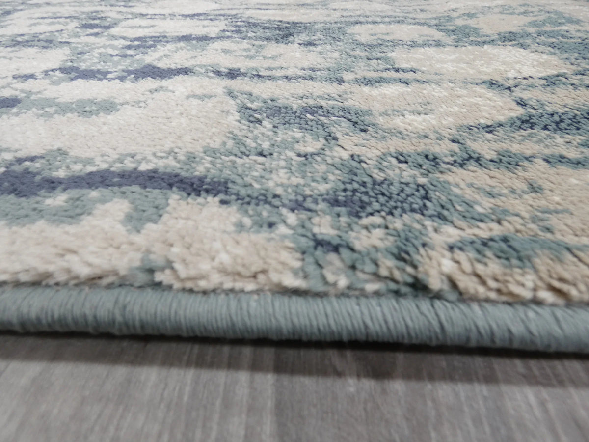 Modern Design Teal Blue & Beige Rug