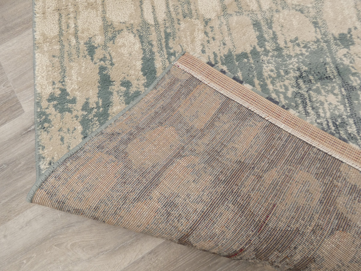 Modern Design Teal Blue & Beige Rug