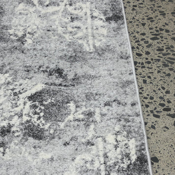 Aroha Geometric Modern Design Turkish Hallway Runner in Light Grey & Grey Colour 78cm Wide x Cut To Order