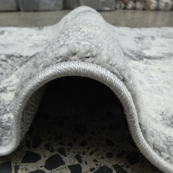 Aroha Geometric Modern Design Turkish Hallway Runner in Light Grey & Grey Colour 78cm Wide x Cut To Order
