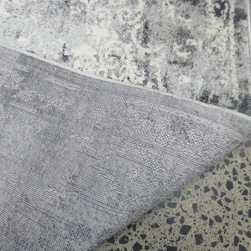 Aroha Geometric Modern Design Turkish Hallway Runner in Light Grey & Grey Colour 78cm Wide x Cut To Order