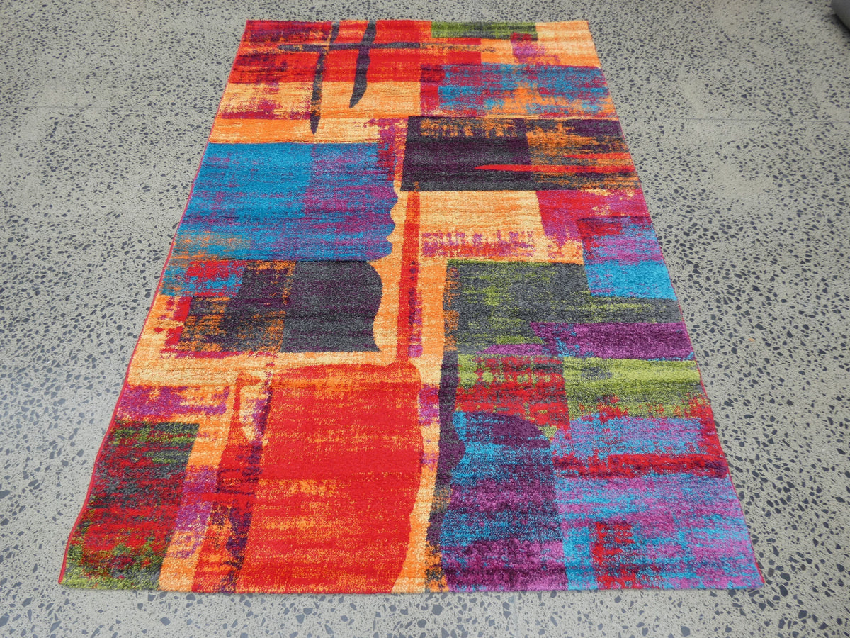 Multi Colour Abstract Modern Design Turkish Aroha Rug