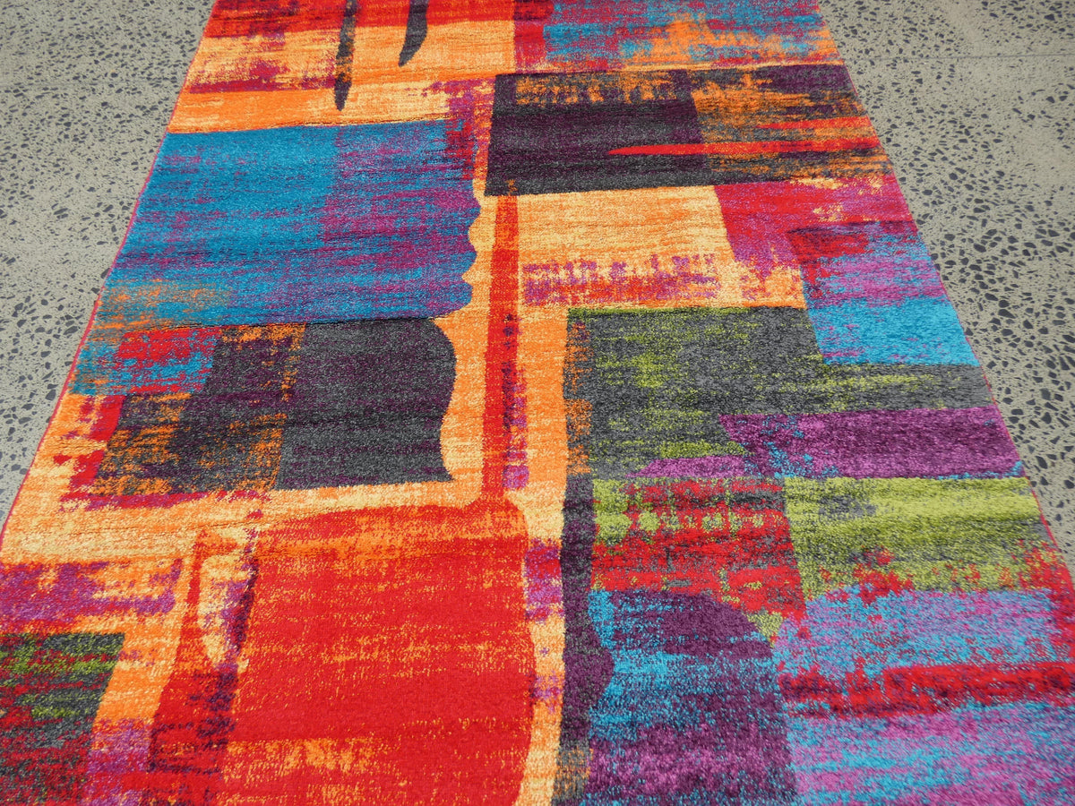 Multi Colour Abstract Modern Design Turkish Aroha Rug