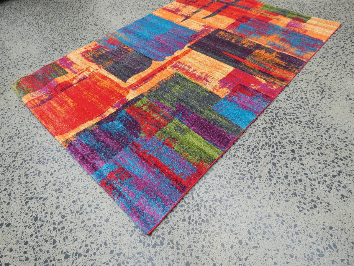 Multi Colour Abstract Modern Design Turkish Aroha Rug