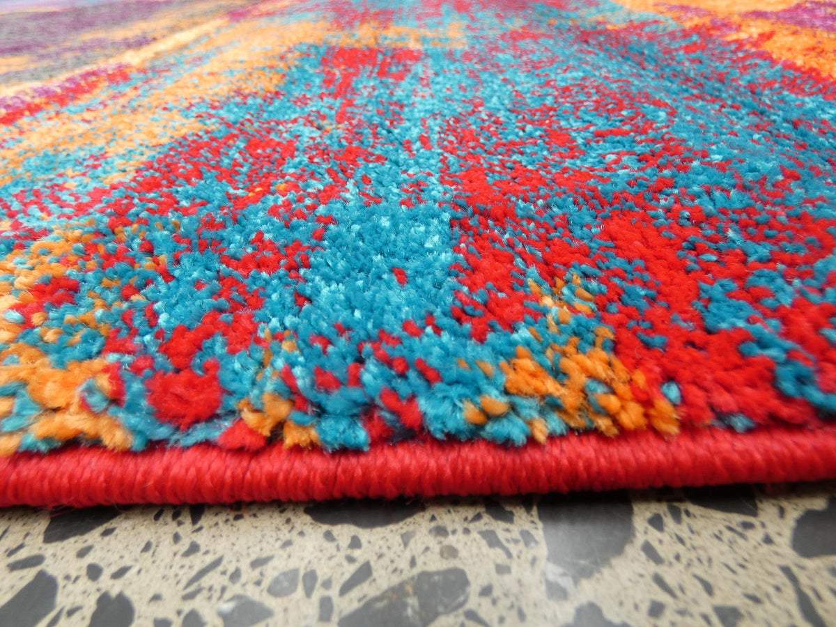 Multi Colour Abstract Modern Design Turkish Aroha Rug