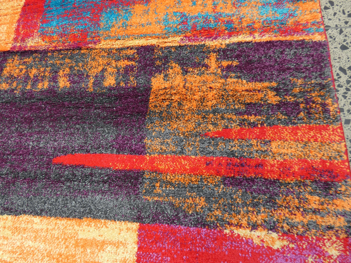 Multi Colour Abstract Modern Design Turkish Aroha Rug